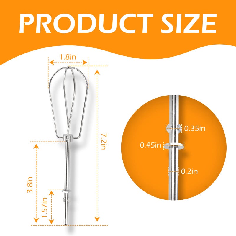ANTOBLE Hand Mixer Beaters for Kitchenaid W10490648 Beaters Attachments Replace for KitchenAid Hand Mixer KHM2B, AP5644233-2 Pack - Image 3